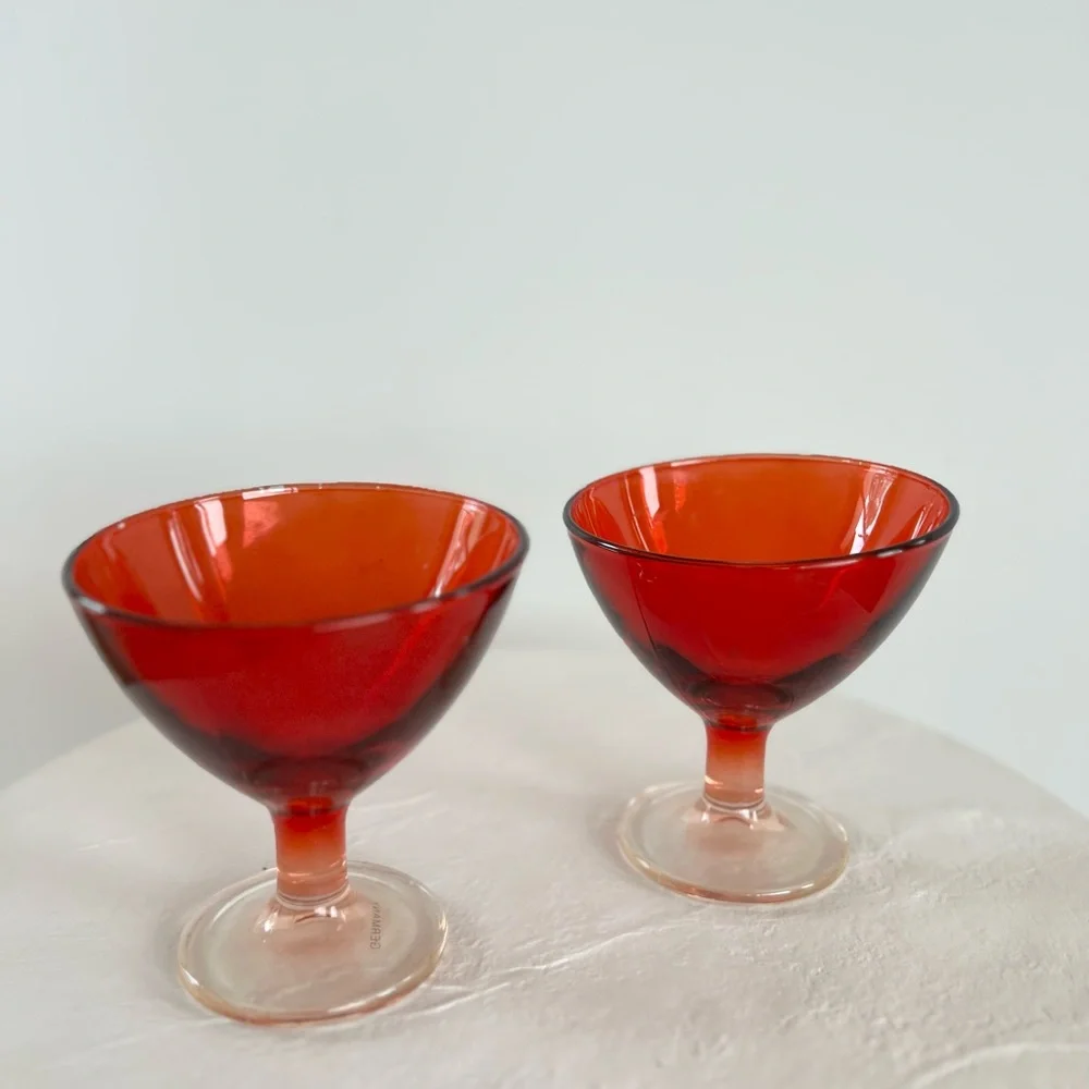 GORGEOUS MID-CENTURY STYLE LEONARDO BARWARE GLASSES MADE IN GERMANY SET OF 2‎
